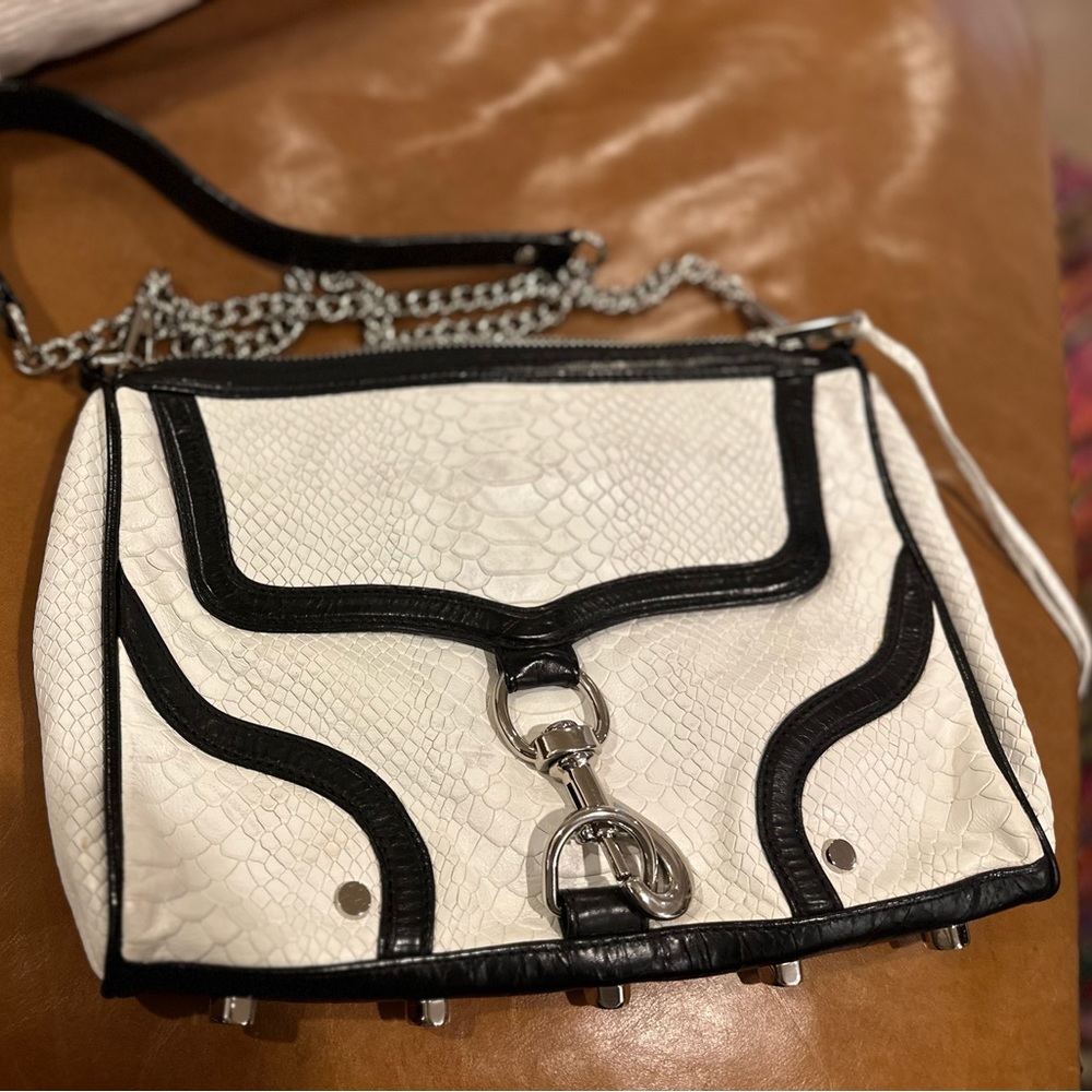Rebecca Minkoff MAC black and white leather shoulder bag